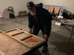 Laying it out and cutting the first few pieces.